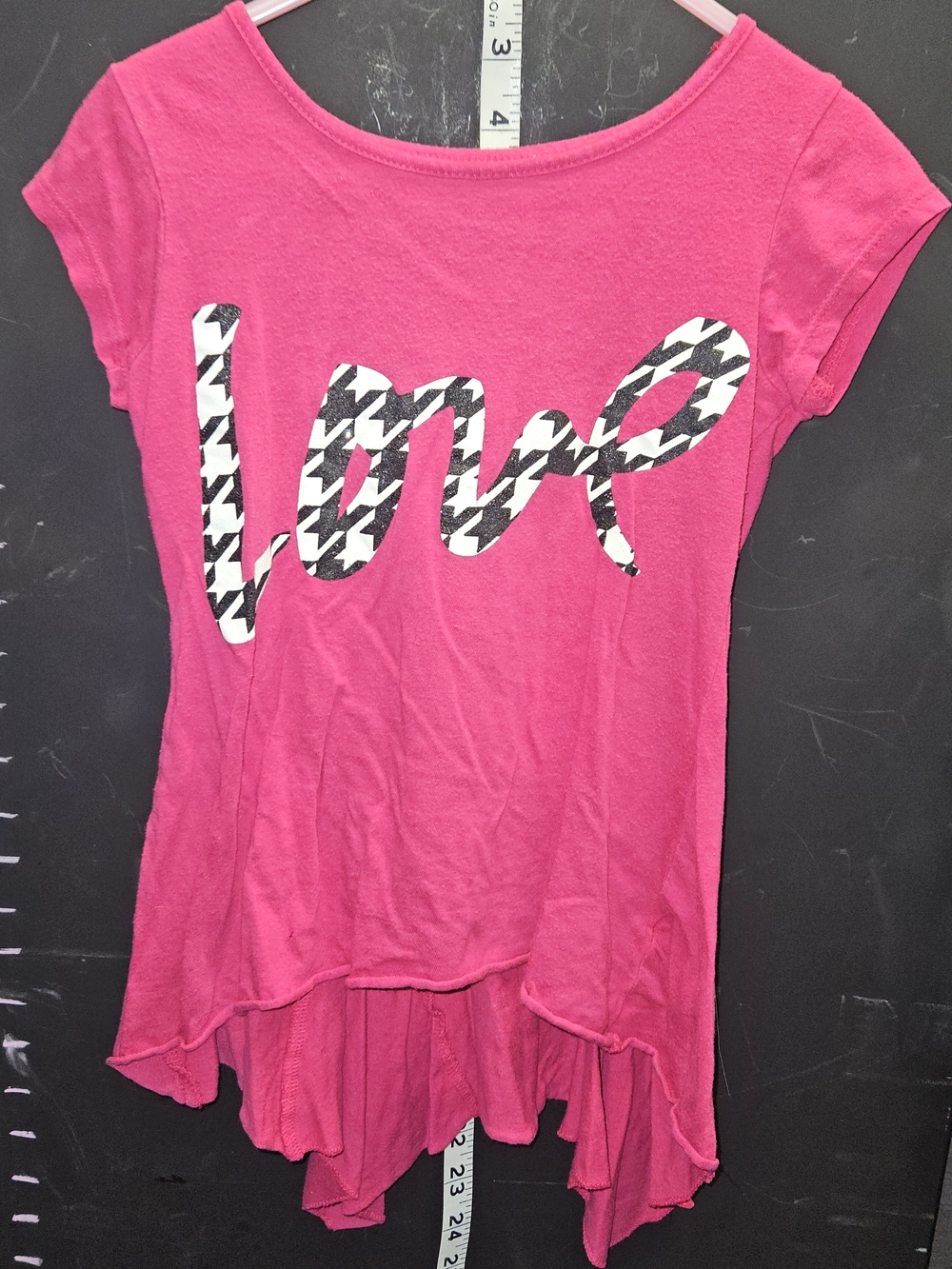 total girl Hot Pink 'Love' Houndstooth Graphic Tee